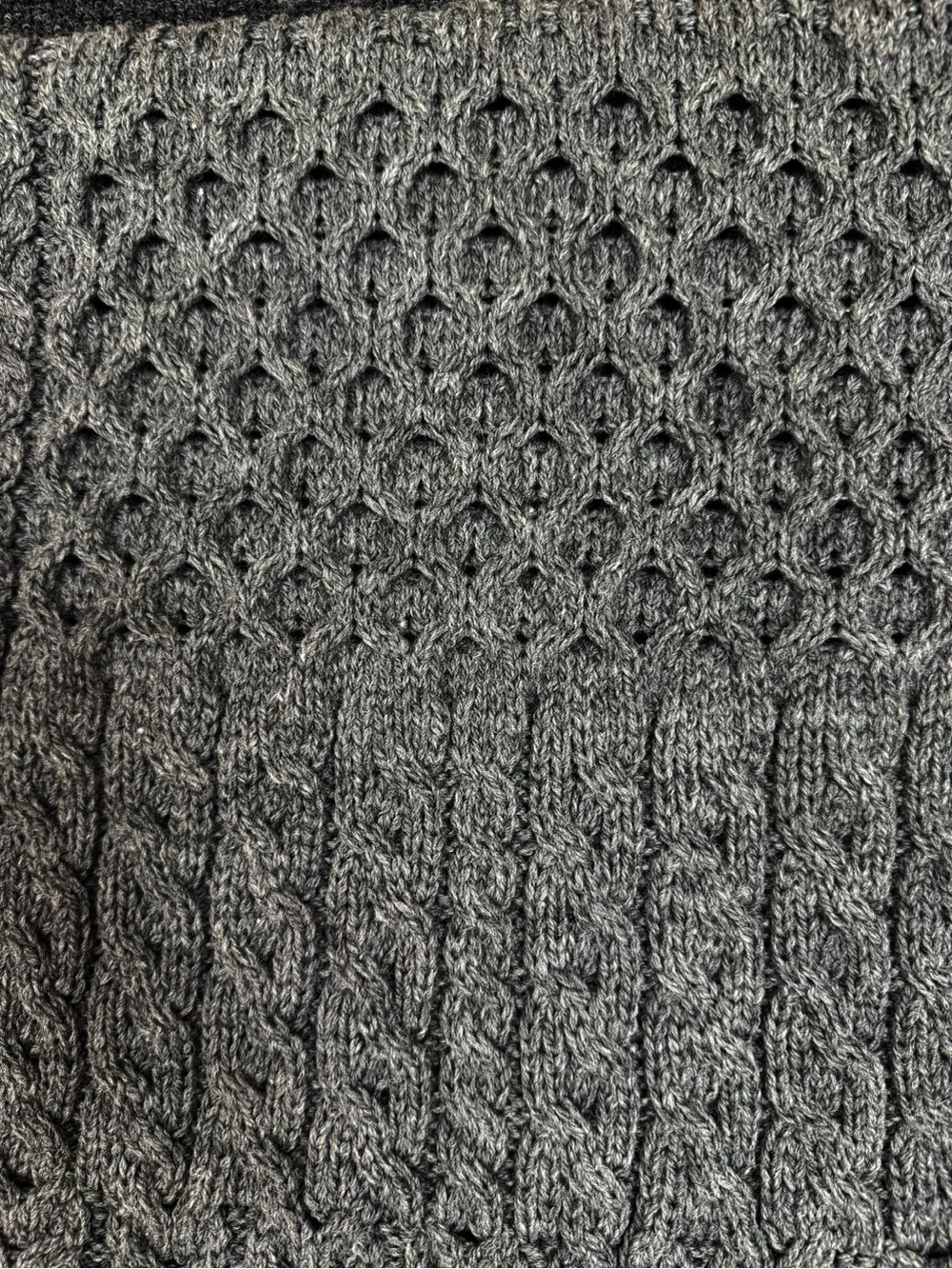 Aran Sweater Market Merino Wool Button Snood Scarf Gray Made in Ireland